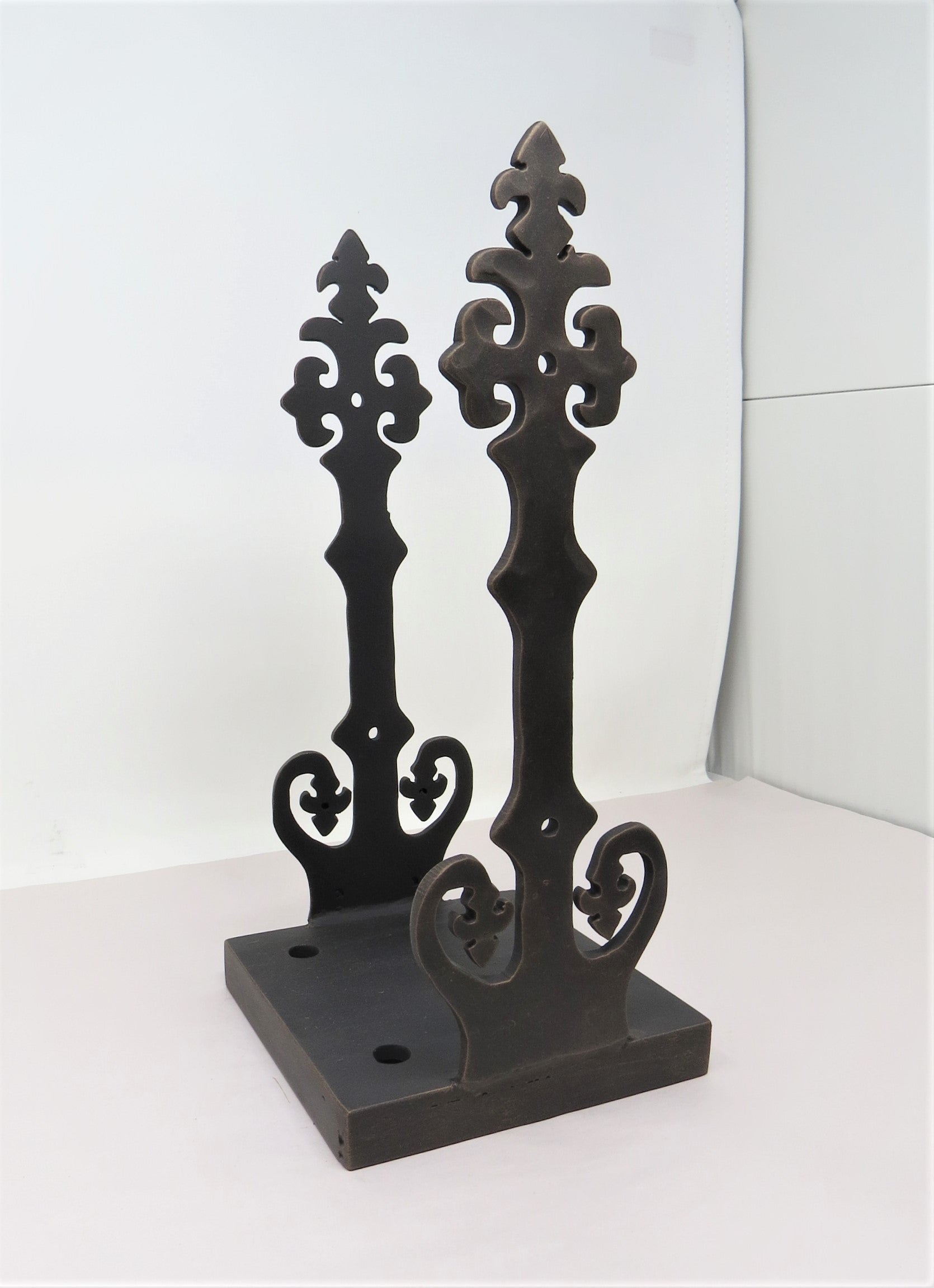 Renaissance Iron Faux Post base Brackets & Reinforcement Braces Post Base