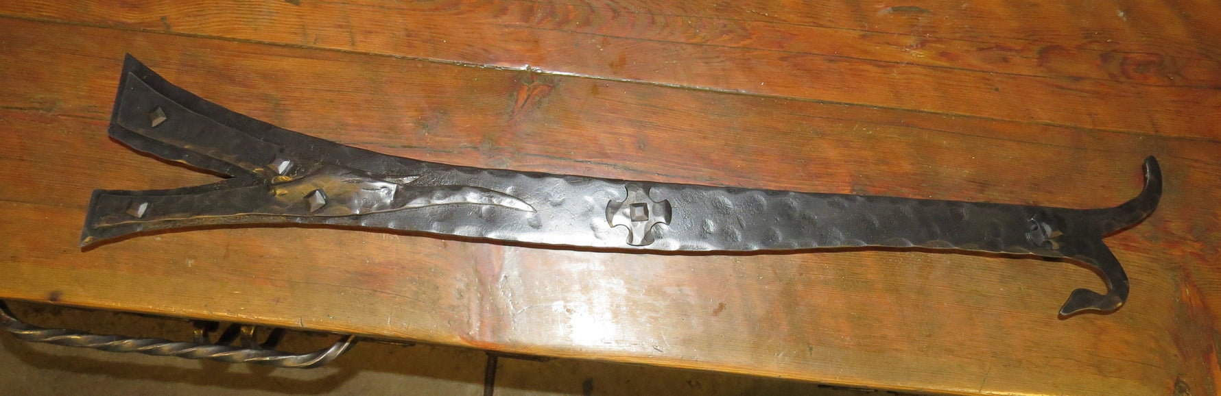 XL Nordic Iron Age Wrought Iron Faux Hinge Strap