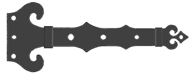 Baroque Iron Garage Door Dummy Hinge Strap