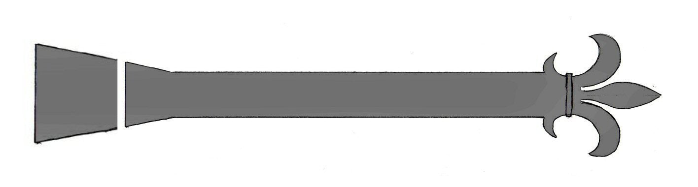 Egyptian Fleur De Lis Iron Functioning Hinge Strap