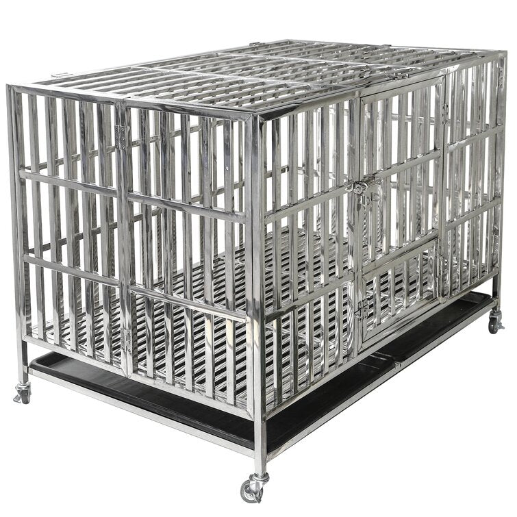 Heavy Duty Steel Dog Cage Kennel Playpen for Training Large Dog with Double Doors & Locks Design Pet Crate Pet Accessories