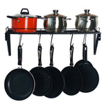 Kitchen Wall Pot Pan Rack with 10 Hooks(Black) Pot Racks Kitchen Accessory
