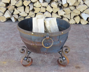 Ornate Iron Fire Bowl / Planter - Old West Iron