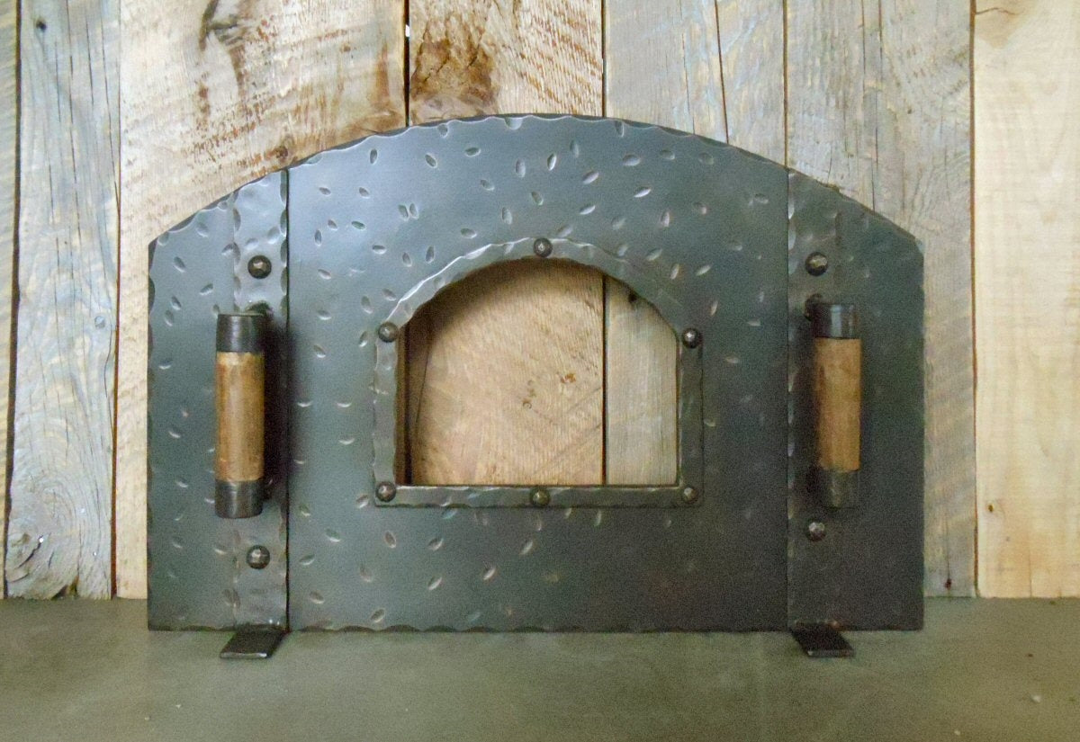 Cast Iron pizza oven door with glass | bread oven doors | 490x280mm