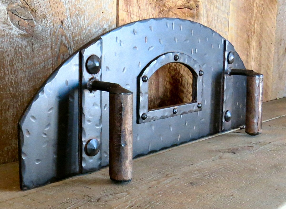Rustic Arched Hinged Pizza Oven Door