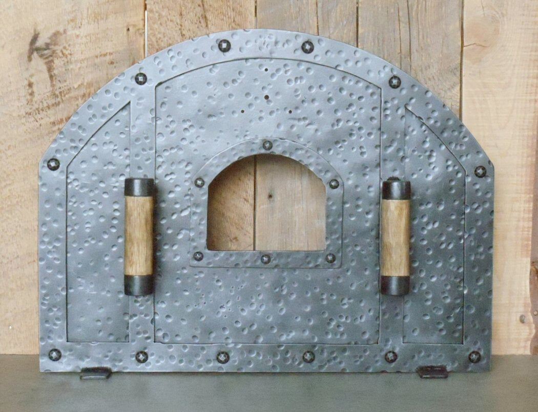 Custom Rustic Arched Hinged Pizza Oven Door – Old West Iron