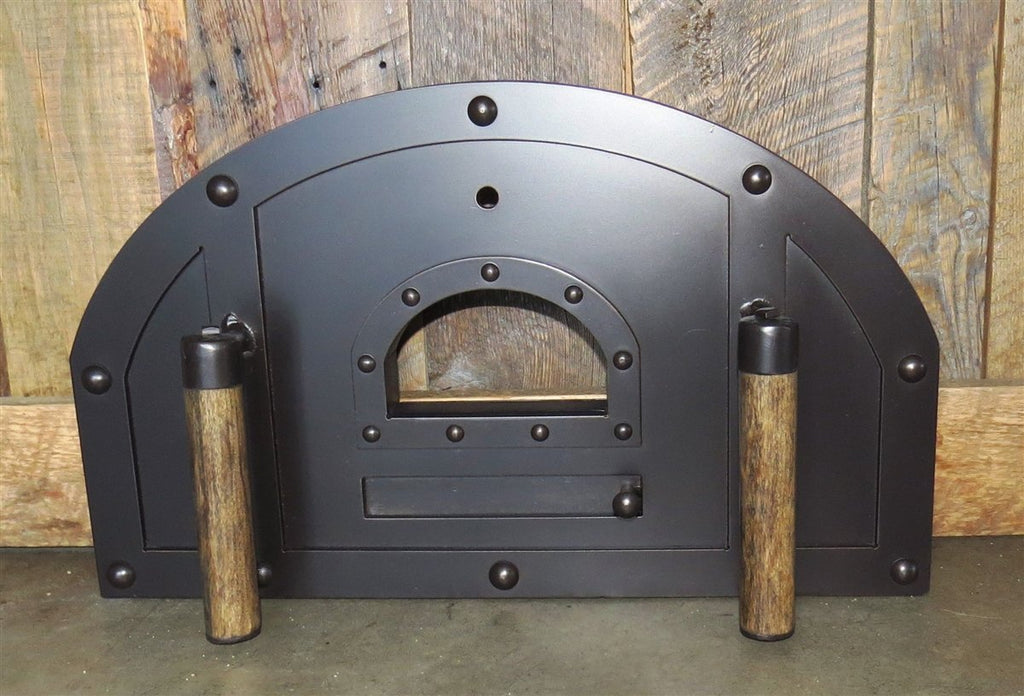 Custom Rustic Arched Hinged Pizza Oven Door – Old West Iron