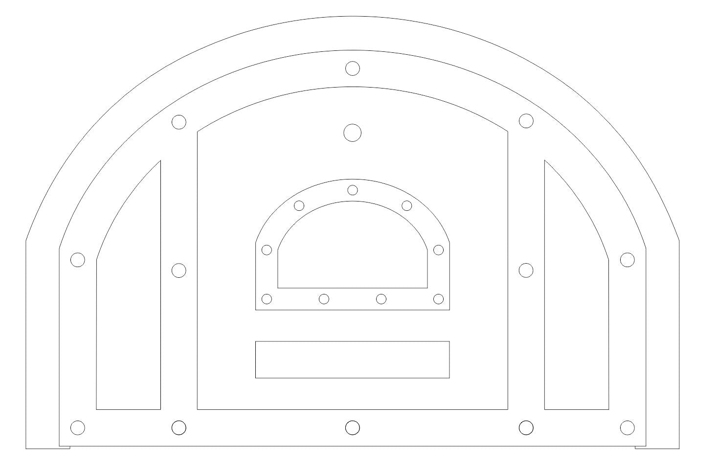 Custom Tuscan Arched Hinged Pizza Oven Door