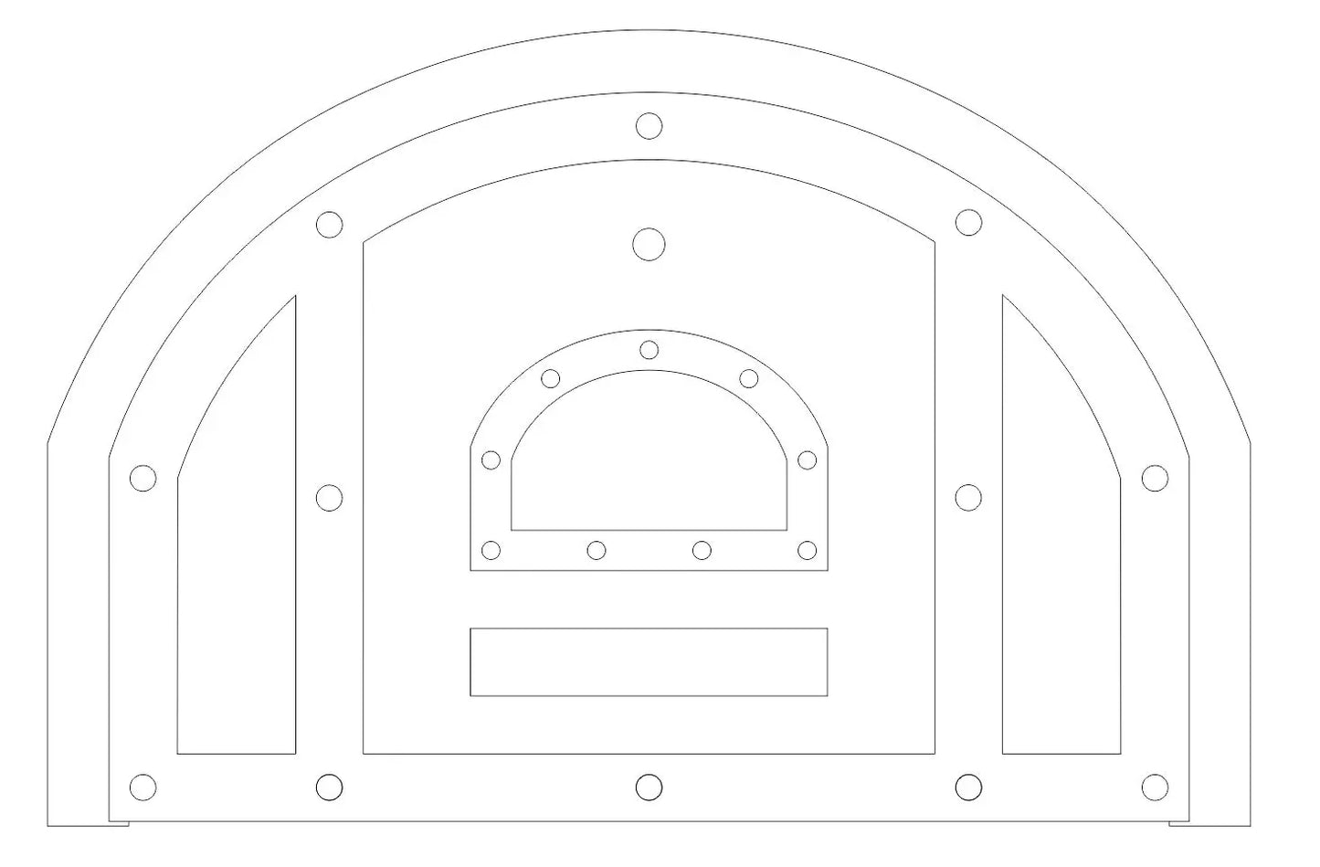 Tuscan Arched Hinged Pizza Oven Door - Main Image