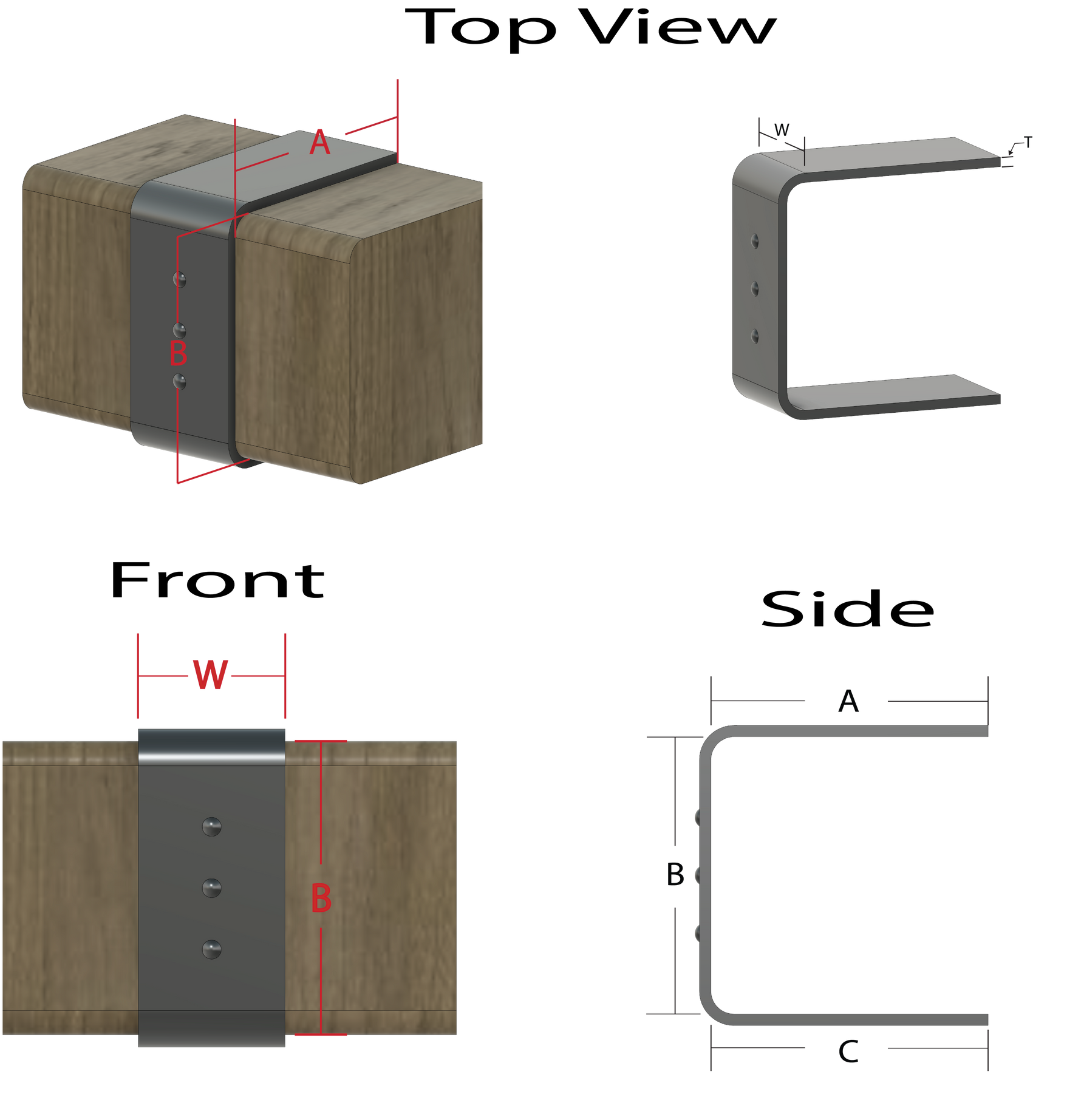 Correa de chimenea de hierro de transición
