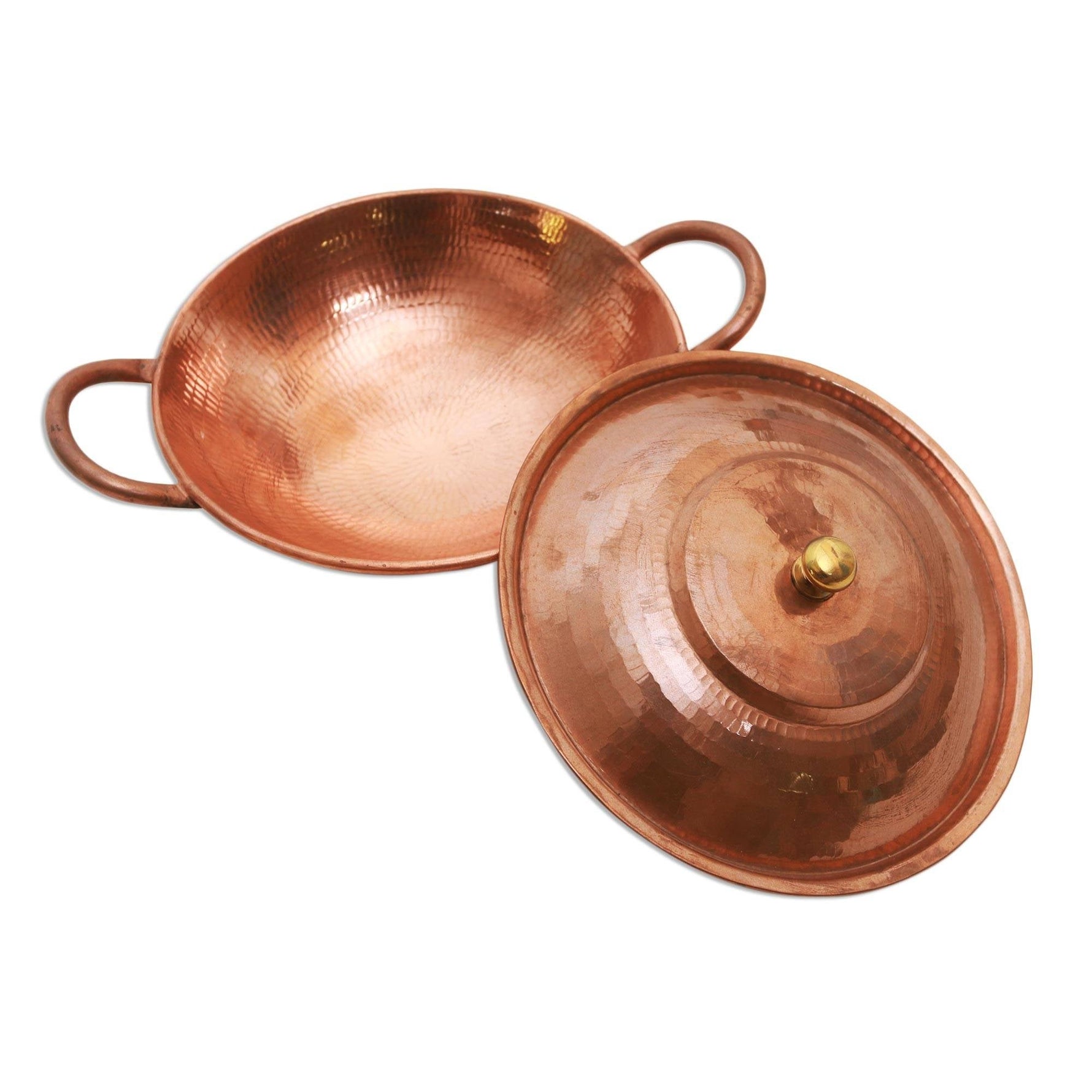 Novica Handmade Warm Glow Copper Serving Bowl Serving Trays Kitchen Accessory