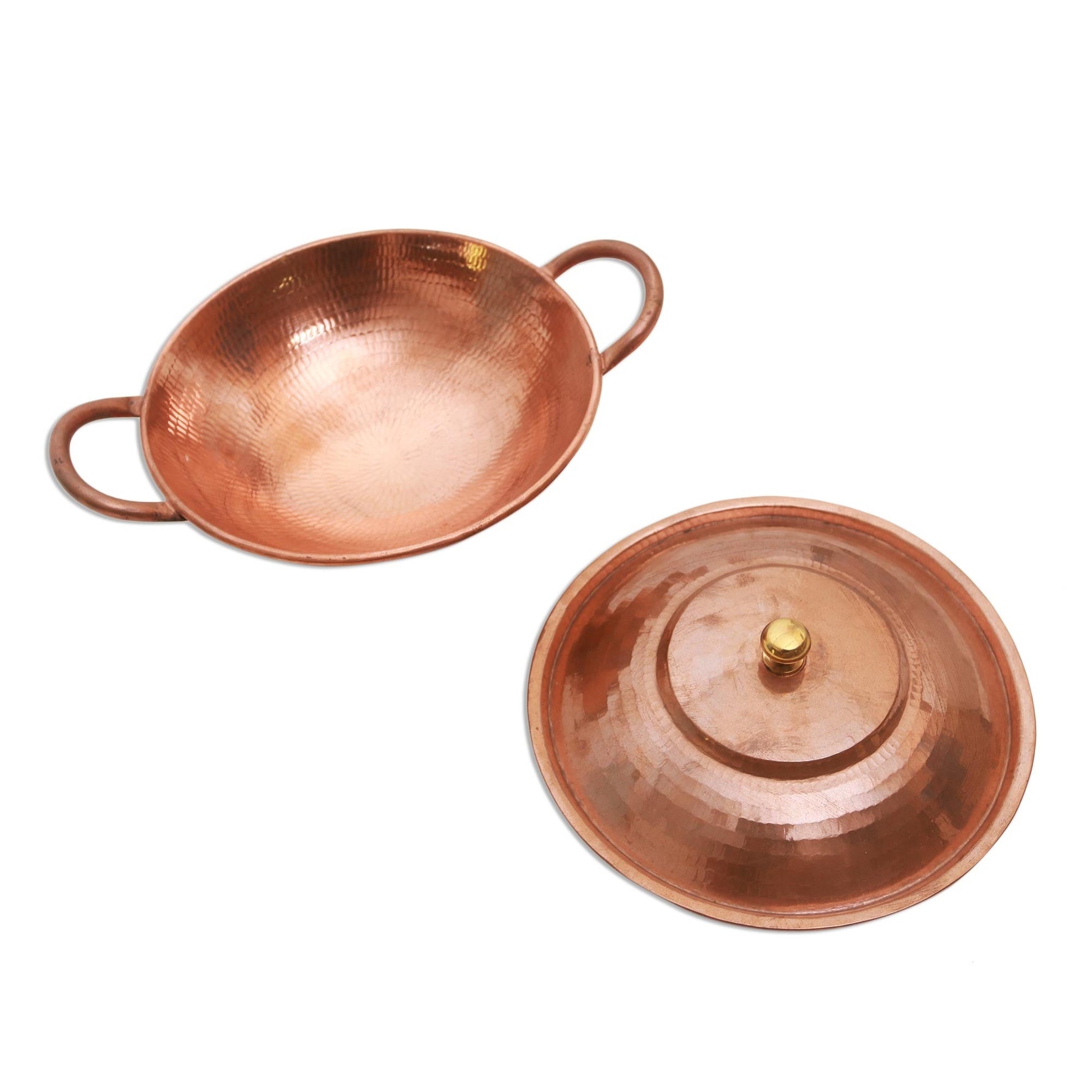 Novica Handmade Warm Glow Copper Serving Bowl Serving Trays Kitchen Accessory