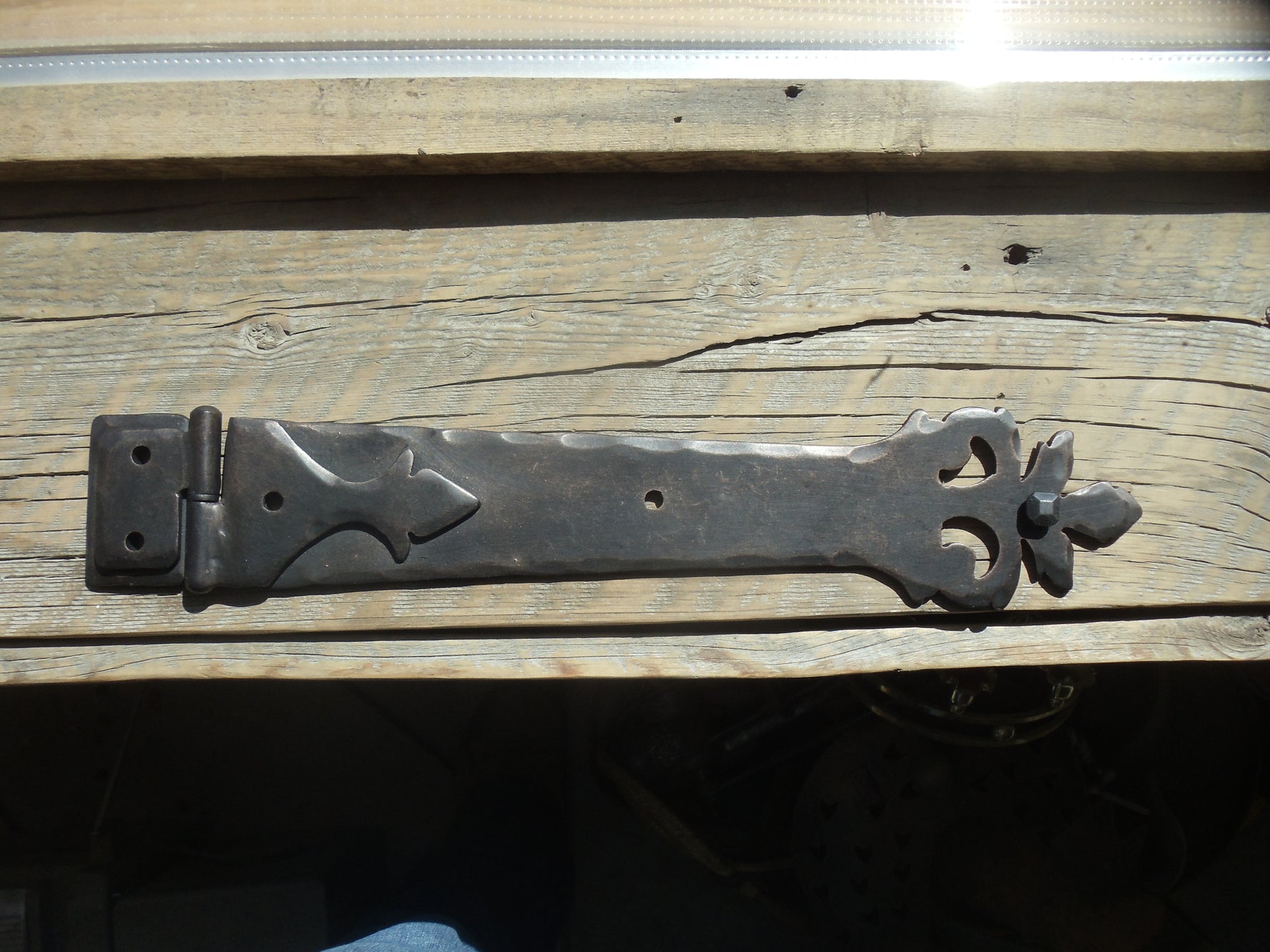 Roman Acanthus Wrought Iron Functioning Hinge Strap