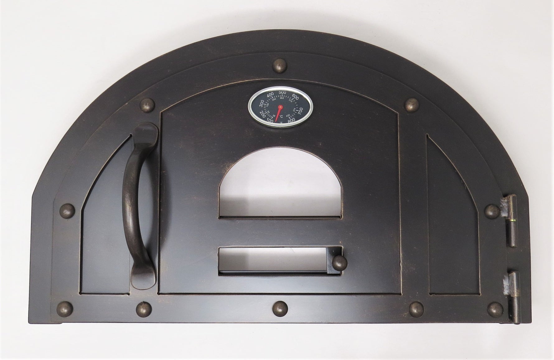 oil rubbed bronze pizza oven door old world stlye with thermometer and window and damper