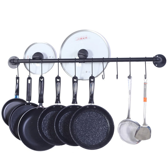 Pot Bar Rack Wall Mounted Pans Hanging Rail Kitchen Hanger with