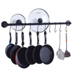 Pot Bar Rack Wall Mounted Pans Hanging Rail Kitchen Hanger with Hooks Pot Racks Kitchen Accessory