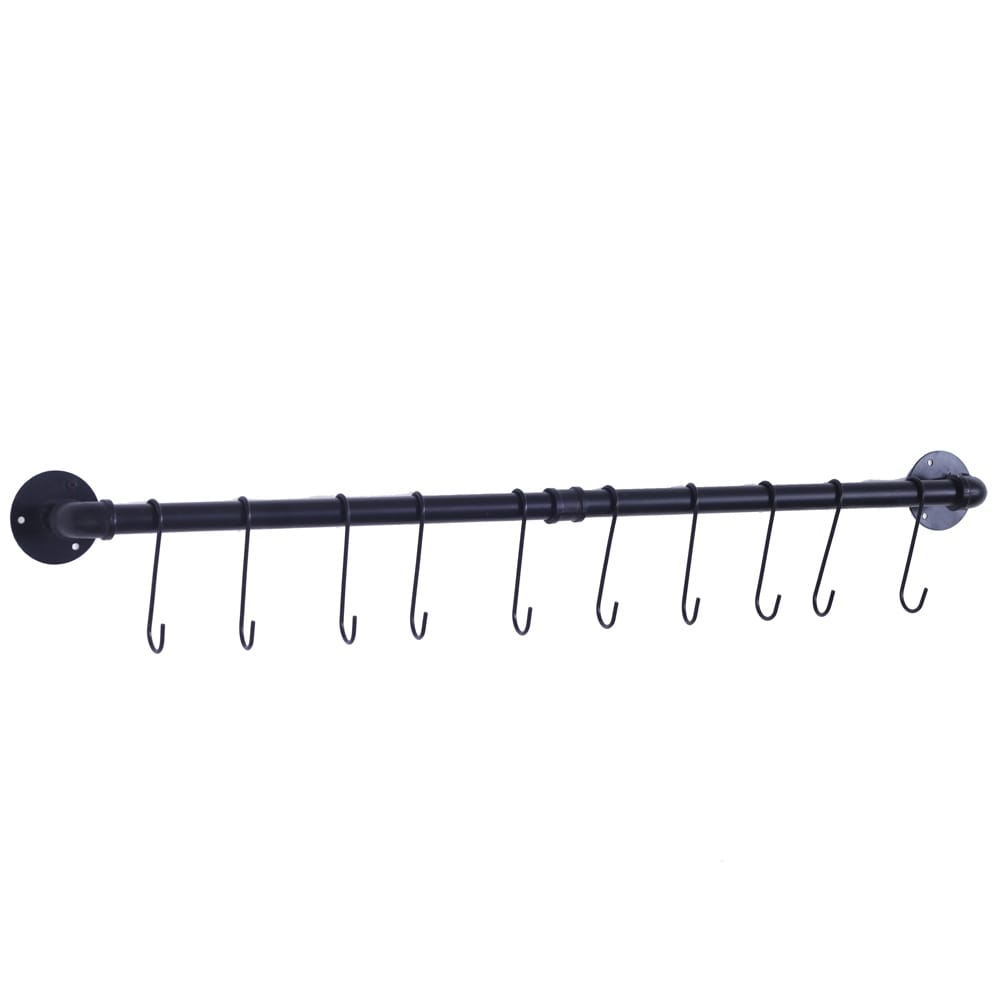 Pot Bar Rack Wall Mounted Pans Hanging Rail Kitchen Hanger with Hooks Pot Racks Kitchen Accessory