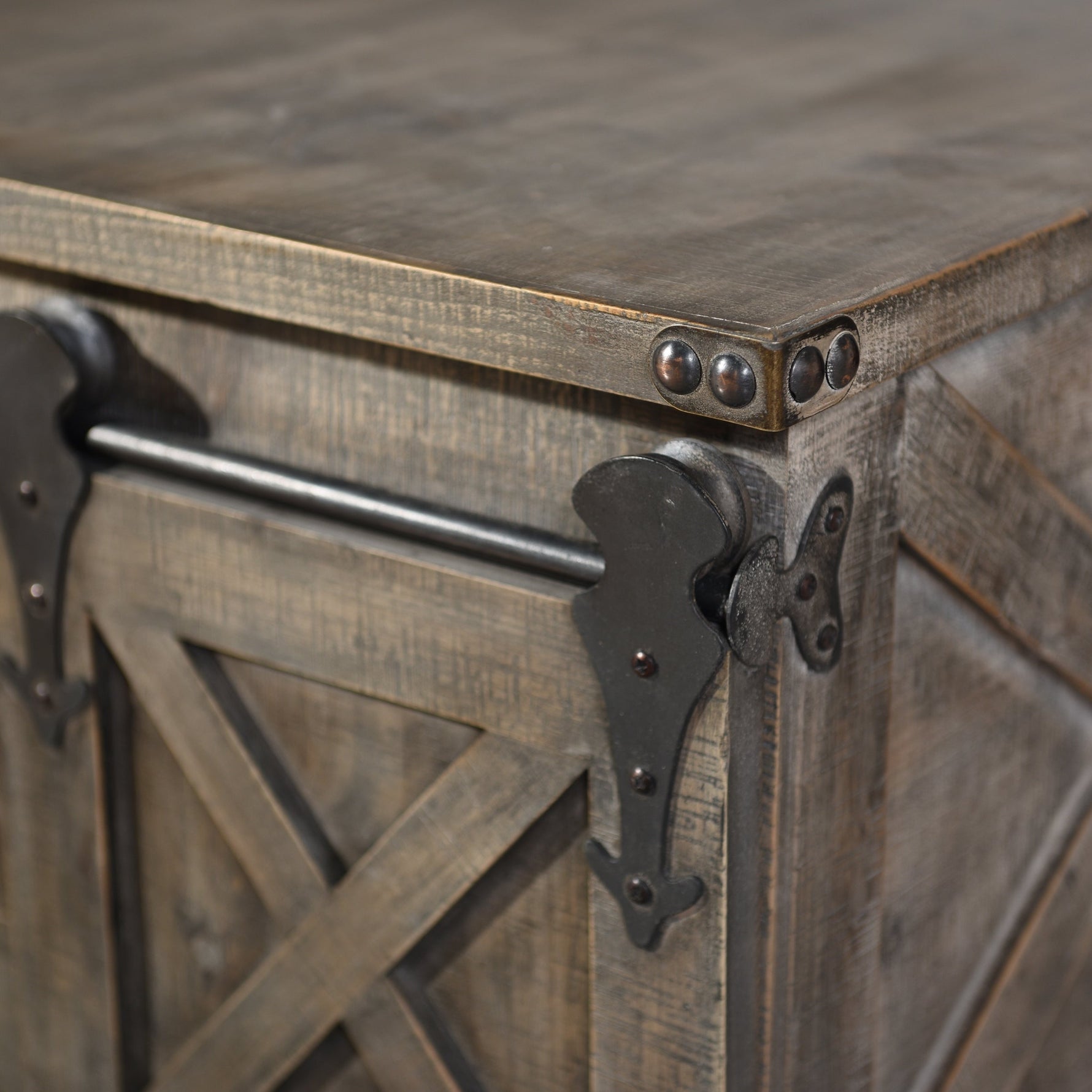 StyleCraft Presley 4-Door with Drawer Driftwood Grey Coffee Table Doors Furniture