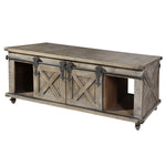 StyleCraft Presley 4-Door with Drawer Driftwood Grey Coffee Table Doors Furniture
