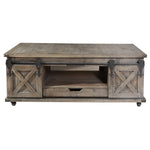 StyleCraft Presley 4-Door with Drawer Driftwood Grey Coffee Table Doors Furniture