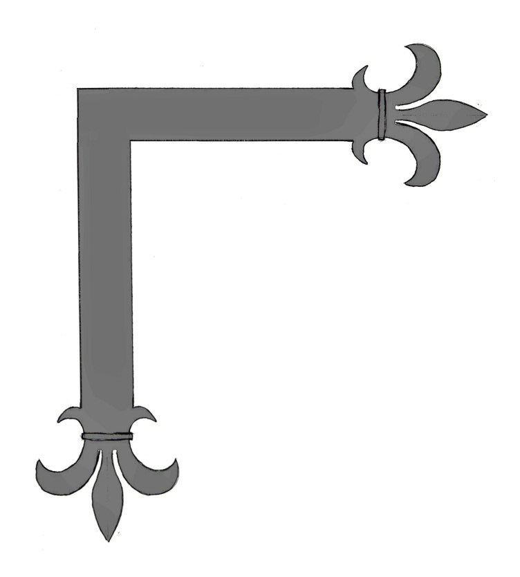 Egyptian Fleur De Lis Iron "L" Plate