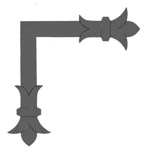 Babylonian Fleur De Lis Iron "L" Plate - Old West Iron