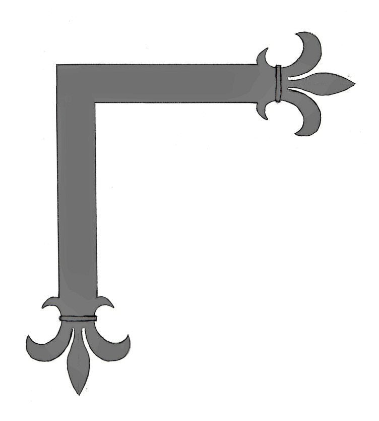 Egyptian Fleur De Lis  Iron "L" Strap