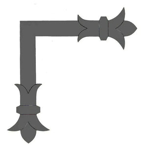 Babylonian Fleur De Lis Iron "L" Strap - Old West Iron