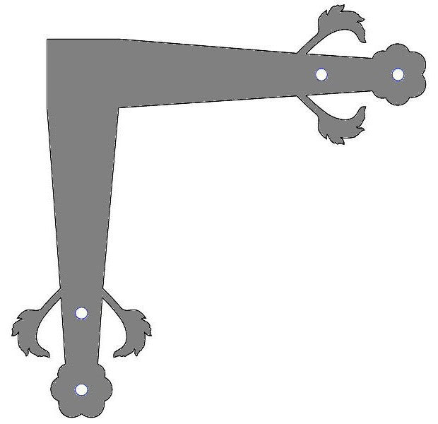 German Castle Iron "L" Strap