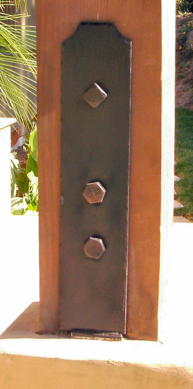 Transitional Iron Faux Post Base Brackets & Reinforcement Braces Post Base