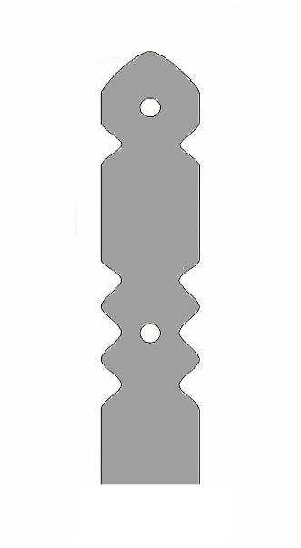 Art Deco Iron J-Hook Post Base