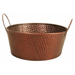 Wald Imports Round Copper Hammered Metal 10.5" Beverage Bucket Tub Ice Buckets Kitchen Accessory