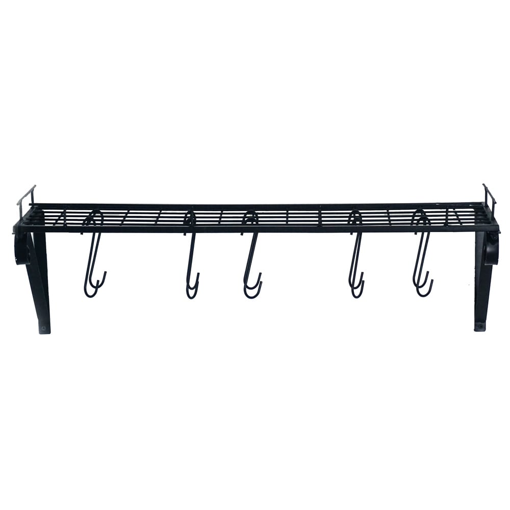 Wall Mounted Pots and Pans Rack with 10 Hooks Kitchen Accessory