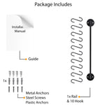 Wallniture Cucina 16" Kitchen Utensil Holder and Pot Organizer with 10 S Hooks Pot Racks Kitchen Accessory