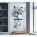 Wallniture Cucina 16" Kitchen Utensil Holder and Pot Organizer with 10 S Hooks Pot Racks Kitchen Accessory