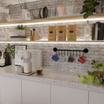 Wallniture Cucina 16" Kitchen Utensil Holder and Pot Organizer with 10 S Hooks Pot Racks Kitchen Accessory