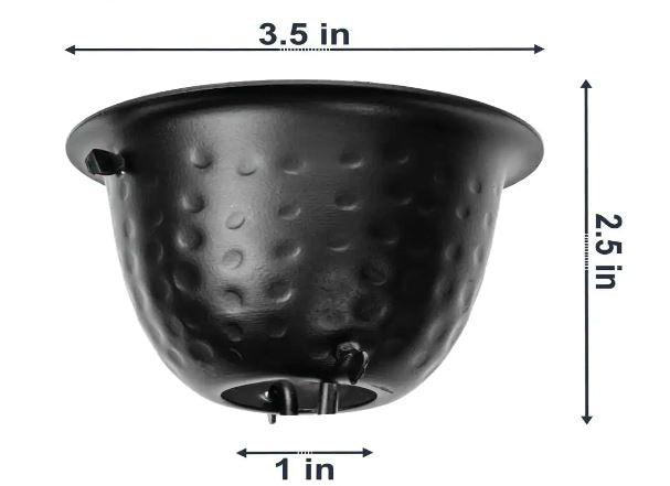 Black Hammered Rain Chain Aluminum Cups 8.5 ft Long