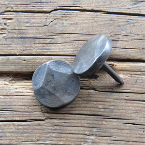 1" Thick Round Hammered Head Nail - Old West Iron
