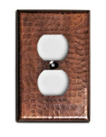 Solid Copper Hammered Duplex Outlet Cover Uncategorized Switch Plates & Outlet Covers