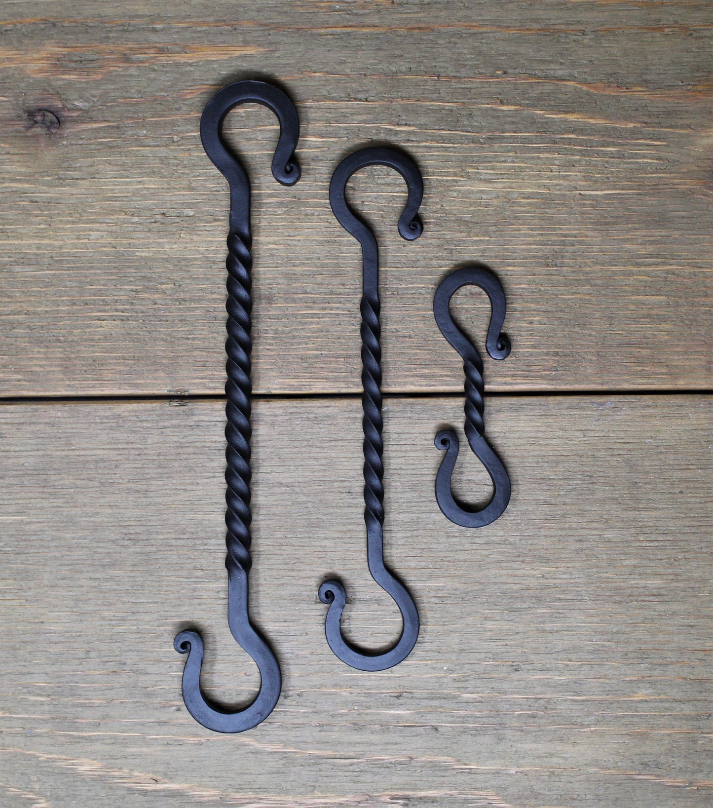 Black wrought iron threaded screw hook