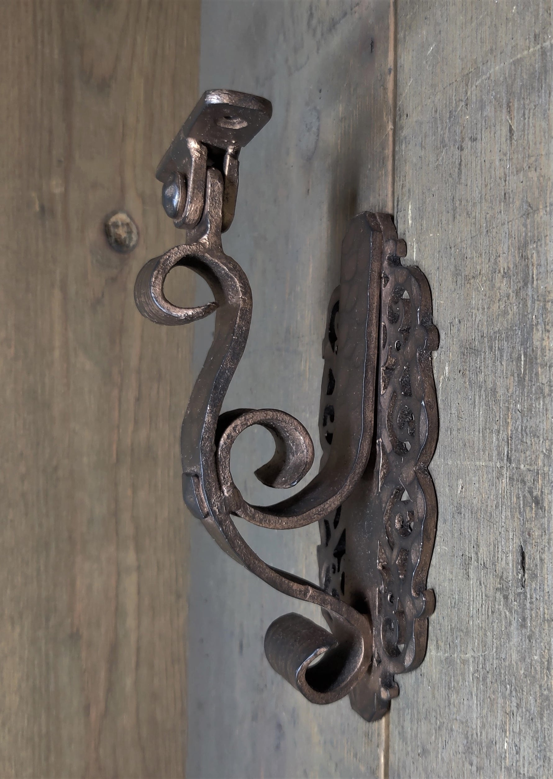 gothic cathedral handrail bracket with aged bronze finish