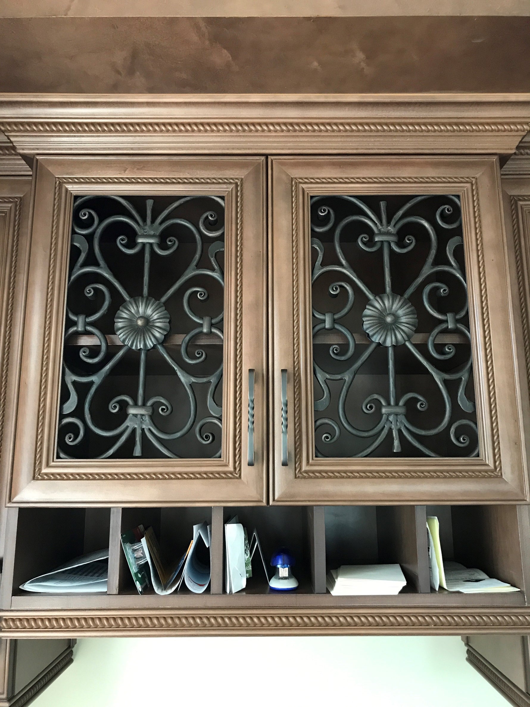 Large Scrolled Round Bar Cabinet Insert