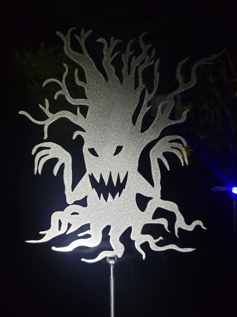 Spooky Tree Metal Cut Out Holiday Ornaments Halloween
