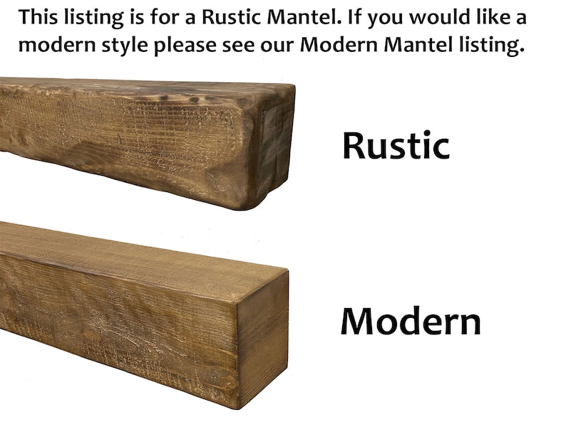 Rustic Fireplace Mantel with Metal Brackets