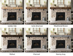 Rustic Fireplace Mantel with Metal Brackets