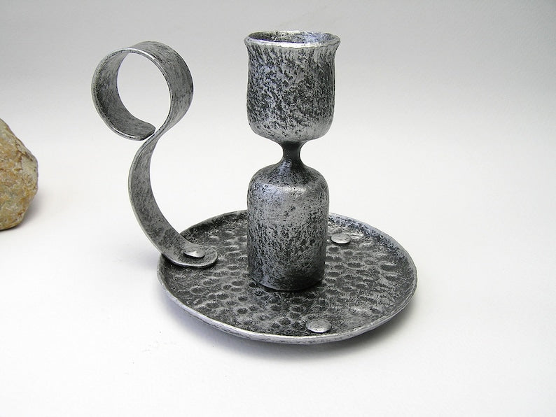 Silver Forged Pillar Candle Holder Candle Holders Candles