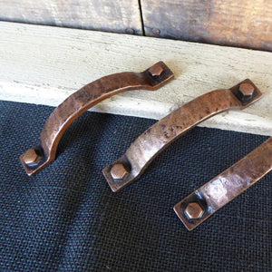 Antique Copper Hammered Metal Handle - Old West Iron