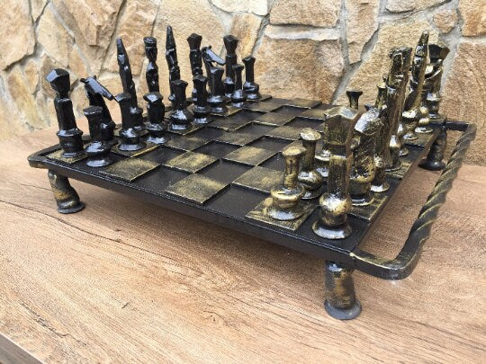 Hand Forged Chess Board Board Games Gift