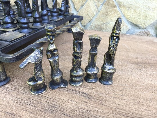 Hand Forged Chess Board Board Games Gift