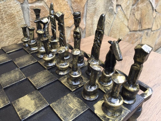 Hand Forged Chess Board Board Games Gift